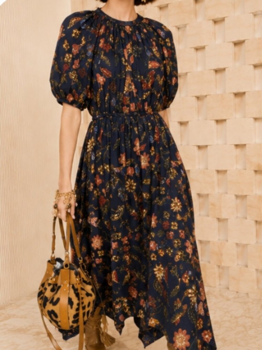 NWOT ULLA JOHNSON Cybil Silk Midi Dress in Odessa XS $765